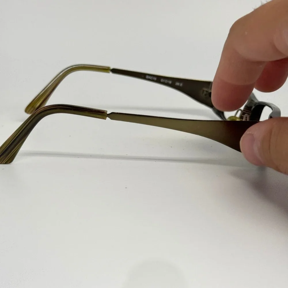 Bellinger Denmark BAC15 Eyeglass Frames Olive Green Striped Rectangular 51-18